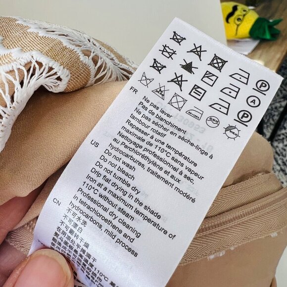 Sandro short broderie anglaise dress, Tan/ white, Size 36 - Picture 11 of 14